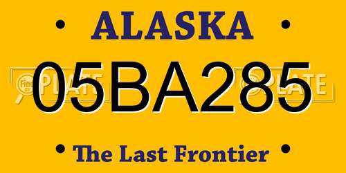 05BA285 Alaska License Plate