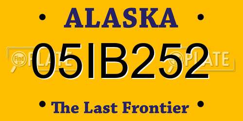 05IB252 Alaska License Plate
