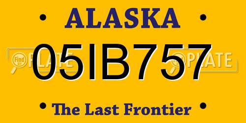 05IB757 Alaska License Plate