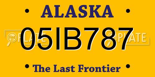 05IB787 Alaska License Plate