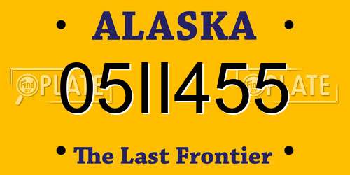 05II455 Alaska License Plate