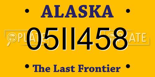 05II458 Alaska License Plate