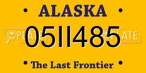 05II485 Alaska License Plate