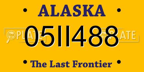 05II488 Alaska License Plate