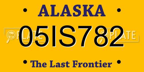 05IS782 Alaska License Plate