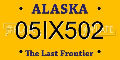 05IX502 Alaska License Plate