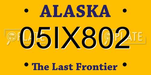 05IX802 Alaska License Plate