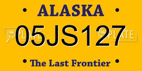 05JS127 Alaska License Plate