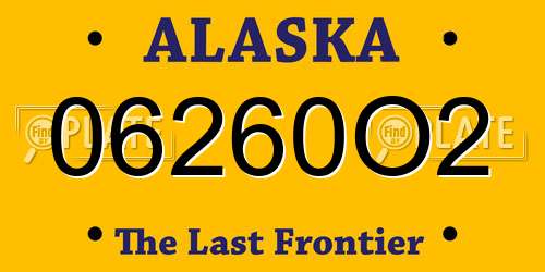 06260O2 Alaska License Plate