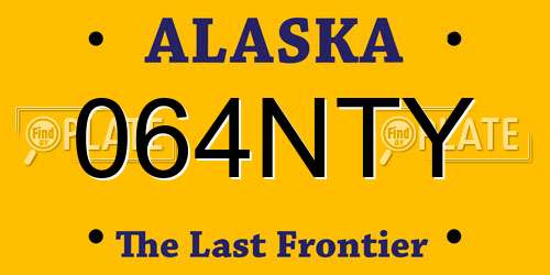 064NTY Alaska License Plate