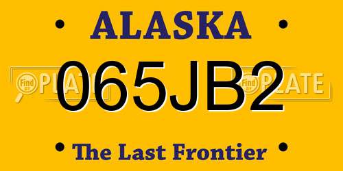 065JB2 Alaska License Plate