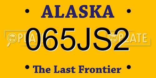 065JS2 Alaska License Plate