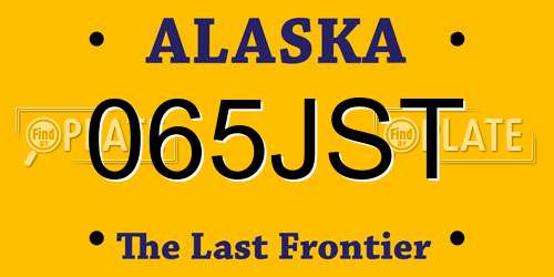 065JST Alaska License Plate