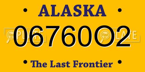 06760O2 Alaska License Plate