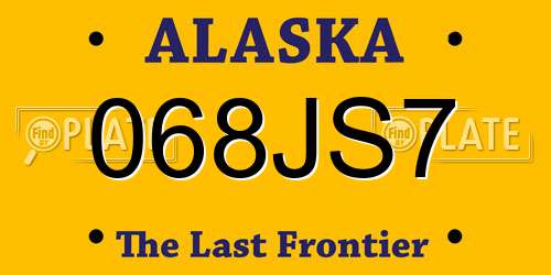 068JS7 Alaska License Plate