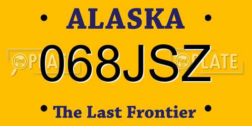 068JSZ Alaska License Plate