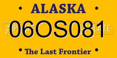 06OS081 Alaska License Plate