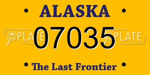 07035 Alaska License Plate