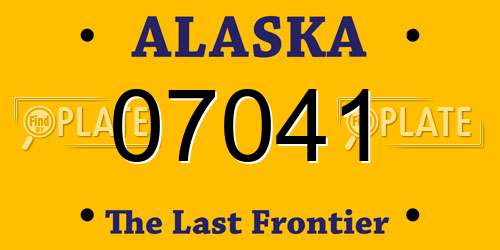 07041 Alaska License Plate