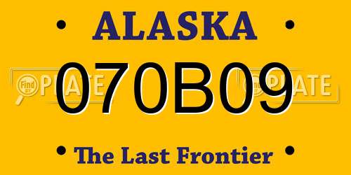 070B09 Alaska License Plate