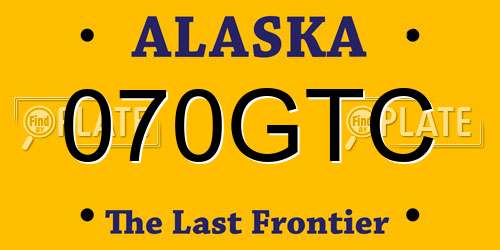 070GTC Alaska License Plate