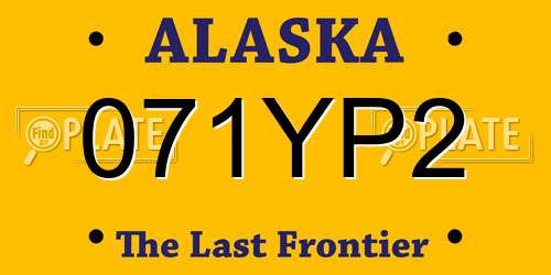 071YP2 Alaska License Plate