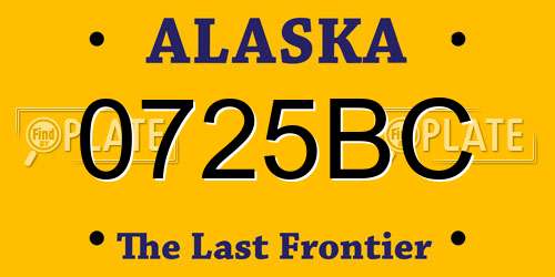0725BC Alaska License Plate