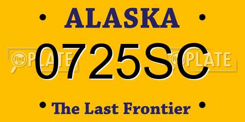 0725SC Alaska License Plate