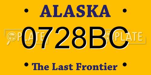 0728BC Alaska License Plate
