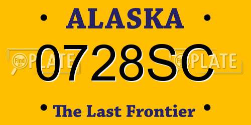 0728SC Alaska License Plate