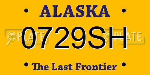 0729SH Alaska License Plate