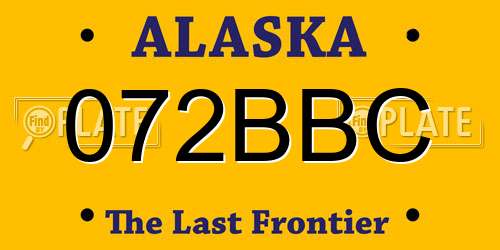 072BBC Alaska License Plate