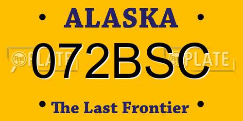072BSC Alaska License Plate