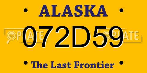 072D59 Alaska License Plate