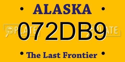 072DB9 Alaska License Plate