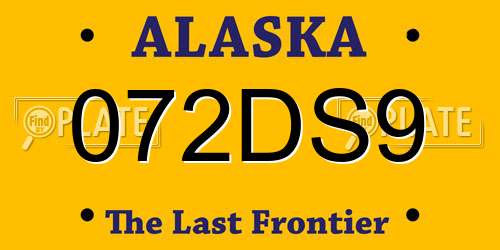 072DS9 Alaska License Plate