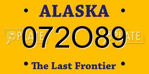 072O89 Alaska License Plate
