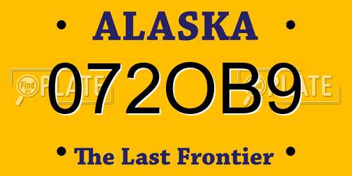 072OB9 Alaska License Plate