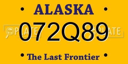 072Q89 Alaska License Plate