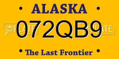 072QB9 Alaska License Plate