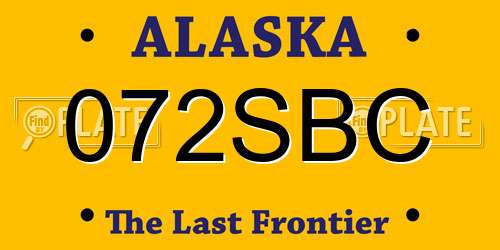 072SBC Alaska License Plate