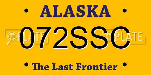 072SSC Alaska License Plate
