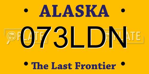 073LDN Alaska License Plate