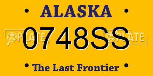 0748SS Alaska License Plate