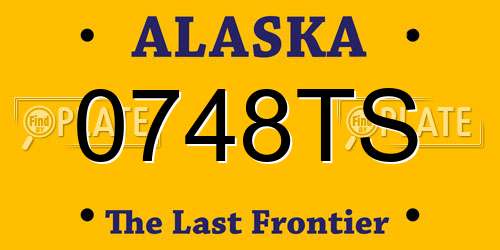 0748TS Alaska License Plate