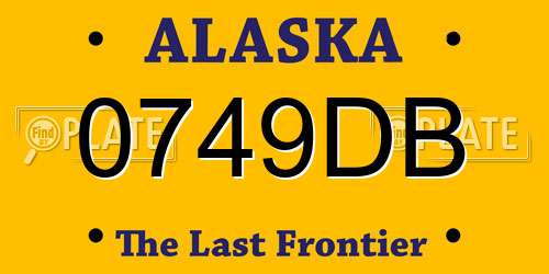 0749DB Alaska License Plate