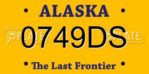 0749DS Alaska License Plate