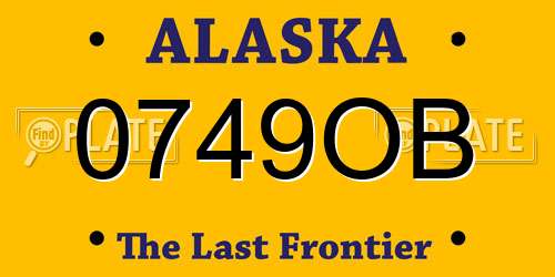 0749OB Alaska License Plate