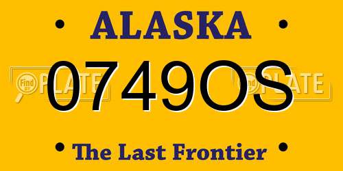 0749OS Alaska License Plate