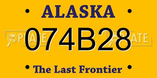 074B28 Alaska License Plate
